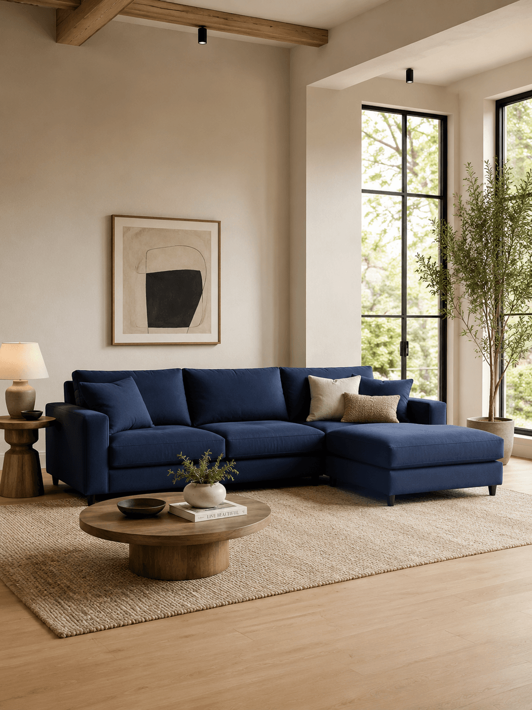 Modern living room with modular sofa
